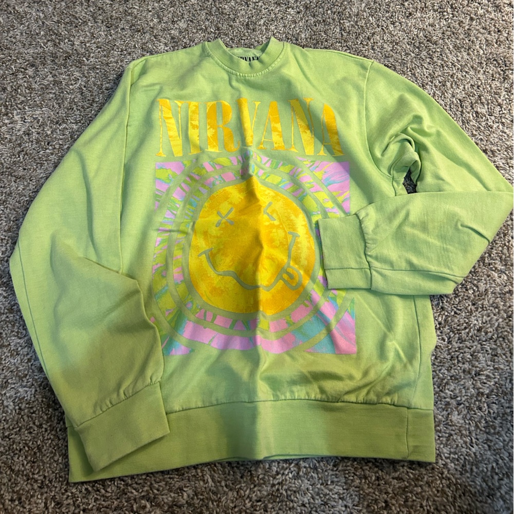 Nirvana Smiley Face Neon Green Tee